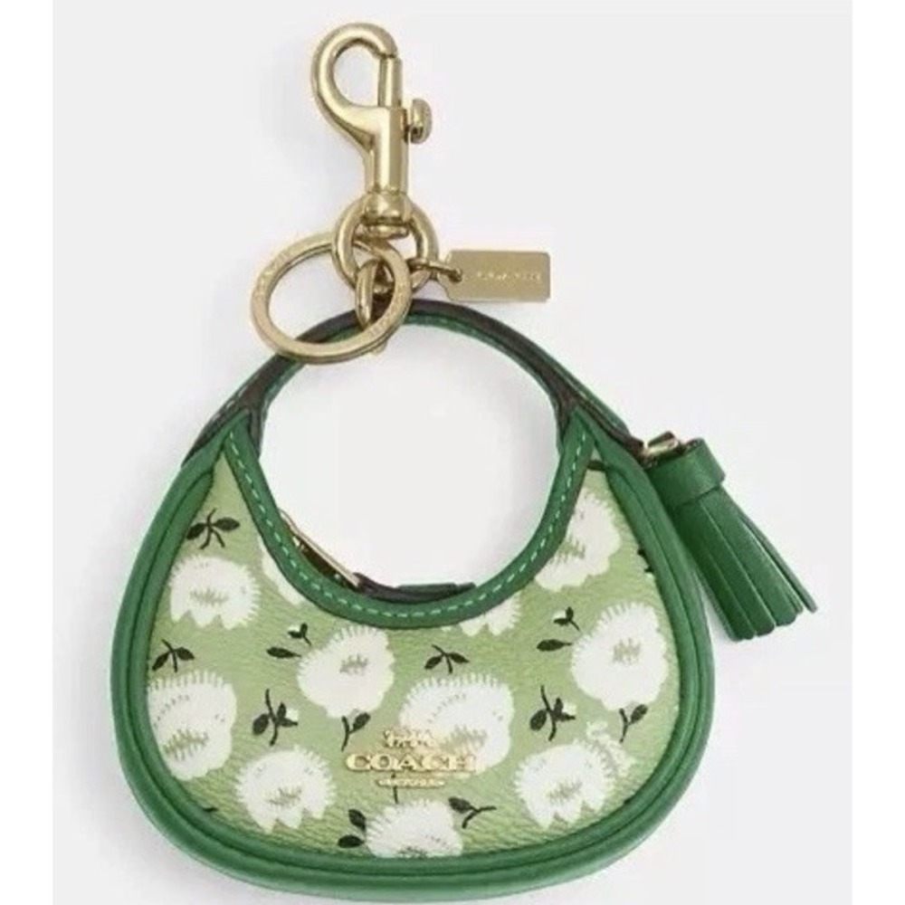 NWT Coach Mini Carmen Bag Charm With‎ Floral Print CBL08 Kelly Multi